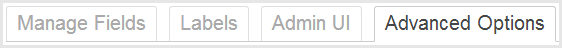 Admin tabs: Advanced Options
